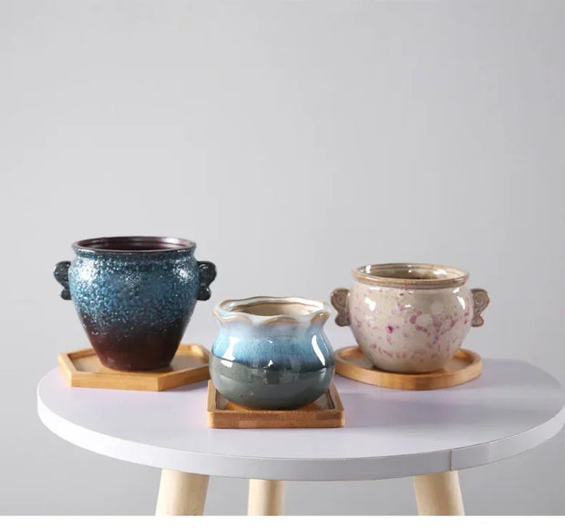 Multi Bamboo Tray Wood Saucer Flower Pot Tray Cup Pad Coaster Plate Kitchen Decorative Plate Creative Coaster Coffee Cup Mat