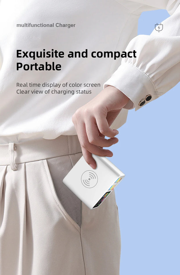 65W USB Type C Multi Function Charger Station Wireless Charing Fast 8 Ports PD QC3.0 Quick Charge Power Adapter for phone