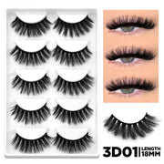 GROINNEYA 3D Natural False Lashes Cat Eye Eyelashes Fluffy Soft Cross 6 Pairs Manga Lashes Wispy Natural Eyelash Extension