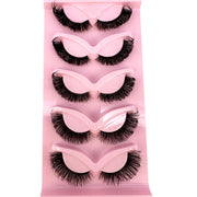 NEW 5pairs Classic Hybrid Volume Lashes New Arrival Wispy D Curl Short Russian Strip Lashes Makeup False Eyelashes