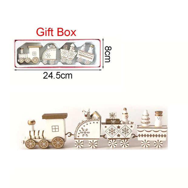 Christmas Wood Train Decoration,Christmas Ornaments With Moving Train,Home Noel,Happy New Year 2025 Gifts