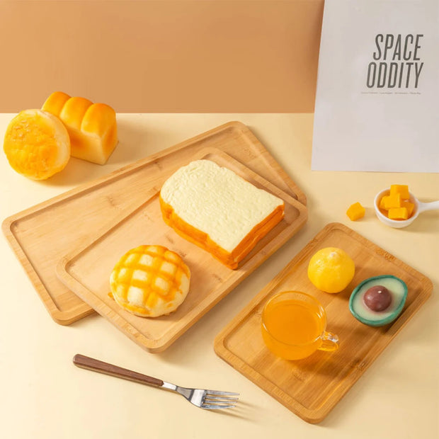 Bamboo Wooden Rectangular Serving Tray Tea Cup Trays Tableware Food Tray Storage Tray For Kitchen Party Tea Bar