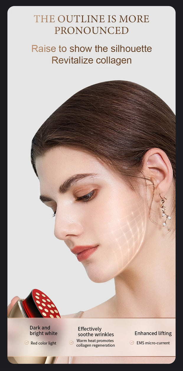 Red Light Collagen Regeneration Anti-Aging RF Anti-Wrinkle Beauty Device EMS Microcurrent Skin Tightening Face Lifting Massager