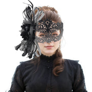 Halloween Mask Cocktail Feather Theme Party Masquerade Diamond Hair Ornaments Tassel Cosplay Costume for Women Ladies Wear
