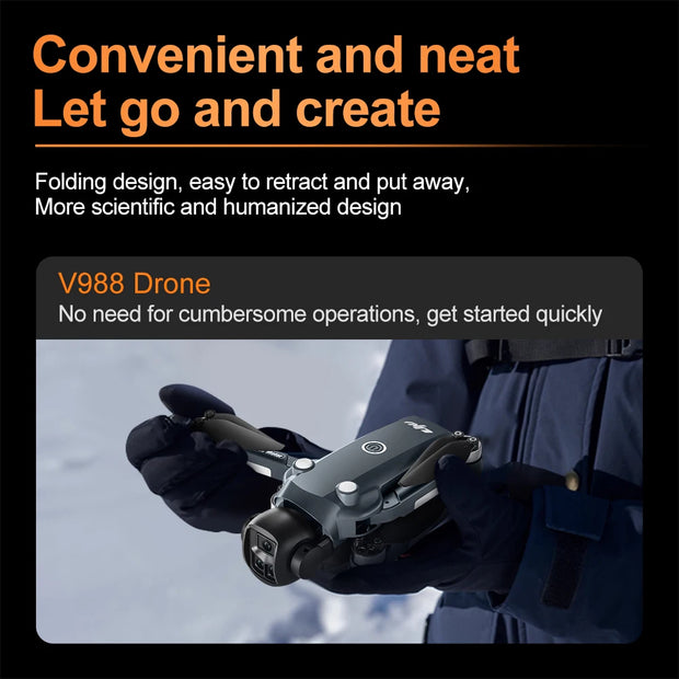 Xiaomi V988 Drone Professional 8K HD Dual Camera Remote control with large screen 5G WIFI FPV Foldable Quadcopter RC Dron Mijia