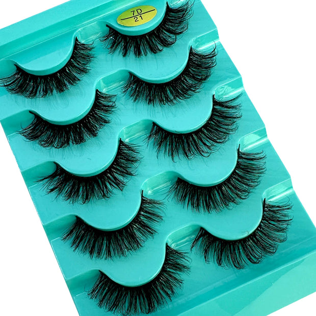 NEW 5pairs Classic Hybrid Volume Lashes New Arrival Wispy D Curl Short Russian Strip Lashes Makeup False Eyelashes