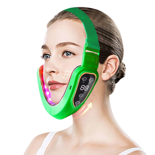 Facial Lifting Device LED Photon Therapy Facial Slimming Vibration Massager Double Chin V Face Shaped Cheek Lift  Belt Machine