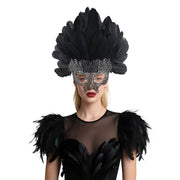 Most Popular Halloween Colorful Feather Mask Carnival Photography Cosplay Costume Perfect Cocktail Headpieces for Women Ladies
