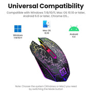 RGB Color 2.4G Wireless Mouse Bluetooth 5.2 Mouse Dual Mode Gaming Mouse Rechargeable Silent Mice For PC Laptop Tablet MacBook