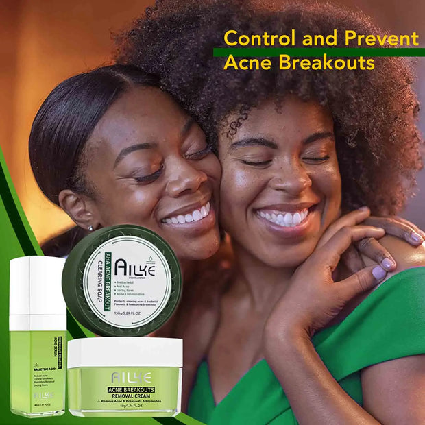 AILKE Acne Removal Face Care Set, Effectively Anti Acne-Prone Skin, Pimples, Control Breakouts, Unclog Pores, For Women and Men