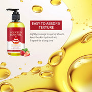 100ml Body Oil Deep Nourishing Moisturizing Dry Skin Relief Plant Essential Oils for Skincare Massage, Strawberry Pie Scent