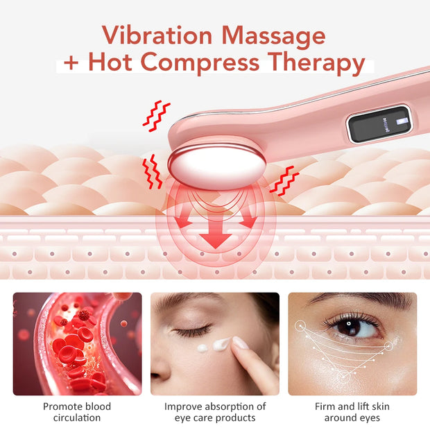 New Smart Eye Vibration Massage 3 Mode Hot Therapy for Eye Care Facial Relaxation Tool Portable Rechargeable Home Use Massager