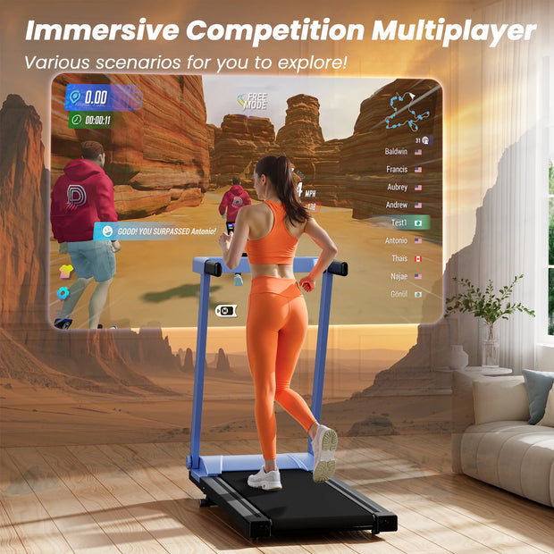 Hot 3.0HP Treadmill with 5% Incline Folding Handles App  Data LCD Screen 300lbs Walkingpad Treadmills for Home Exercise Machine