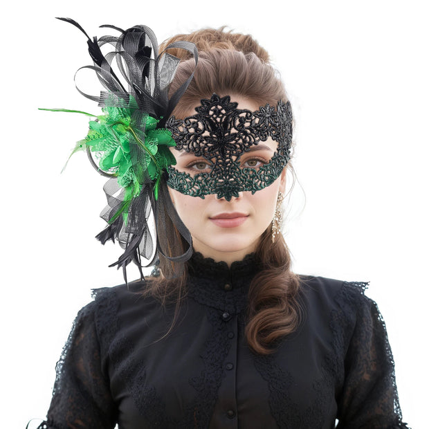 Halloween Mask Cocktail Feather Theme Party Masquerade Diamond Hair Ornaments Tassel Cosplay Costume for Women Ladies Wear