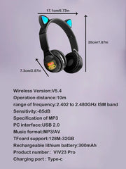 Headset Bluetooth headphones with vibrant RGB lighting effect, high battery life and low latency wireless Bluetooth headphones