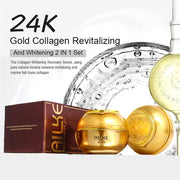 AILKE 24K Collagen Facial Whitening Set, Reduce Black Spots, Freckles, Brightening, Moisturizing Beauty Set For All Skin Types