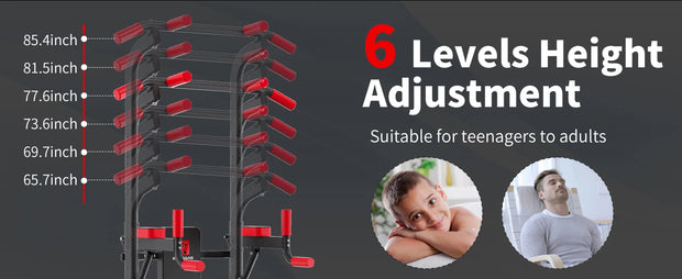 Power Tower Dip Station,Multi-Function Pull Up Adujustable Height Up 85.5" for Home Gym Strength Training Fitness Equipment,400L