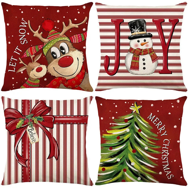45cm Christmas Decorations Christmas Cushion Cover Pillowcase 2024 for Home Ornament Xmas New Year Christmas Decor 2025 home