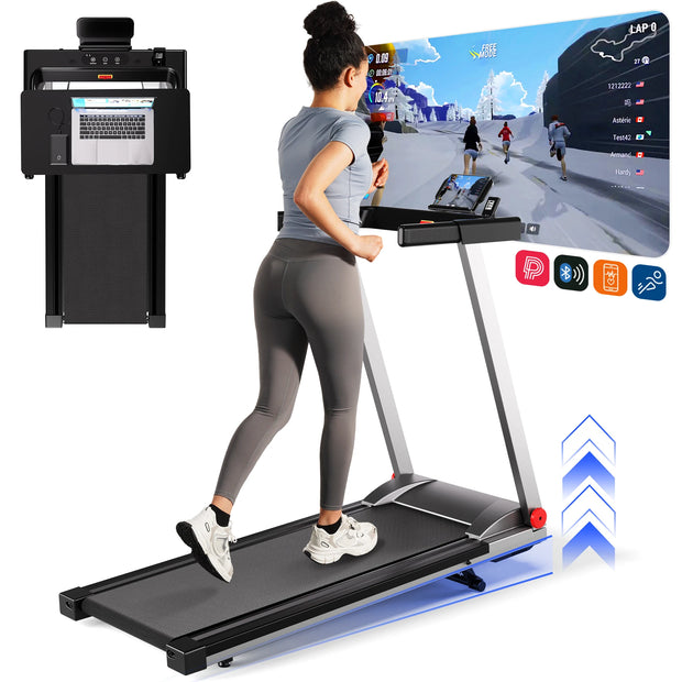 Hot 3.0HP Treadmill with 5% Incline Folding Handles App  Data LCD Screen 300lbs Walkingpad Treadmills for Home Exercise Machine