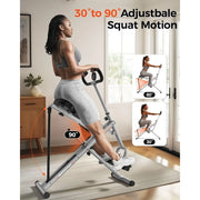 Squat Machine for HomeRide and Rowing Machine for Glutes Butt Thighs Ab Back Leg Press Foldable and Easy Setup Exercise Equipme