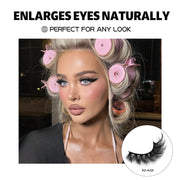 GROINNEYA 3D Mink Lashes Cat Eyelashes Fluffy Wispy Volume Lashes Natural Feathery Effect Lightweight Flexible Band Fake Lashes