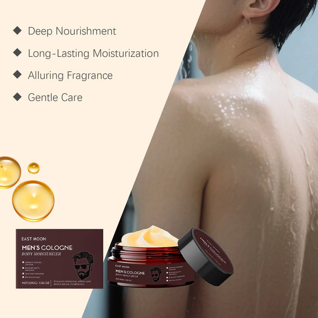 Men's Cologen Body Moisturizer Deep Nourishmen Long-Lasting Fragrance Fast Absorb Non-Greasy Woody Scented Body Lotion Skin Care