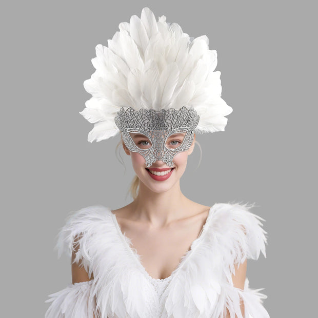 Most Popular Halloween Colorful Feather Mask Carnival Photography Cosplay Costume Perfect Cocktail Headpieces for Women Ladies