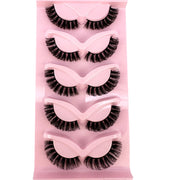 NEW 5pairs Classic Hybrid Volume Lashes New Arrival Wispy D Curl Short Russian Strip Lashes Makeup False Eyelashes