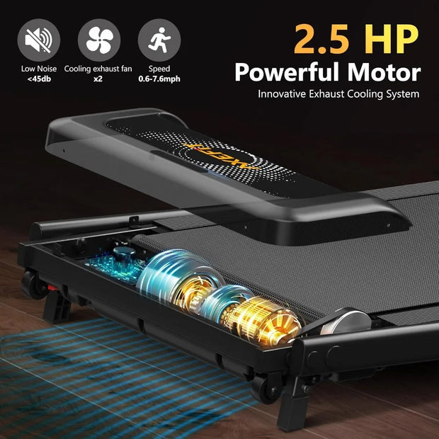 Treadmill with Incline Folding Treadmills for Home 265 LBS Capacity Portable Incline Treadmill 2.5HP LowNoise Treadmills LED Di