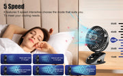 Small Desk Clip On Fan, Portable Personal USB Clip Fan For Home Office Travel Bed Stroller Camping Outdoor Golf Cart Fan