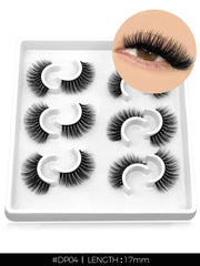 GROINNEYA 3D Natural False Lashes Cat Eye Eyelashes Fluffy Soft Cross 6 Pairs Manga Lashes Wispy Natural Eyelash Extension