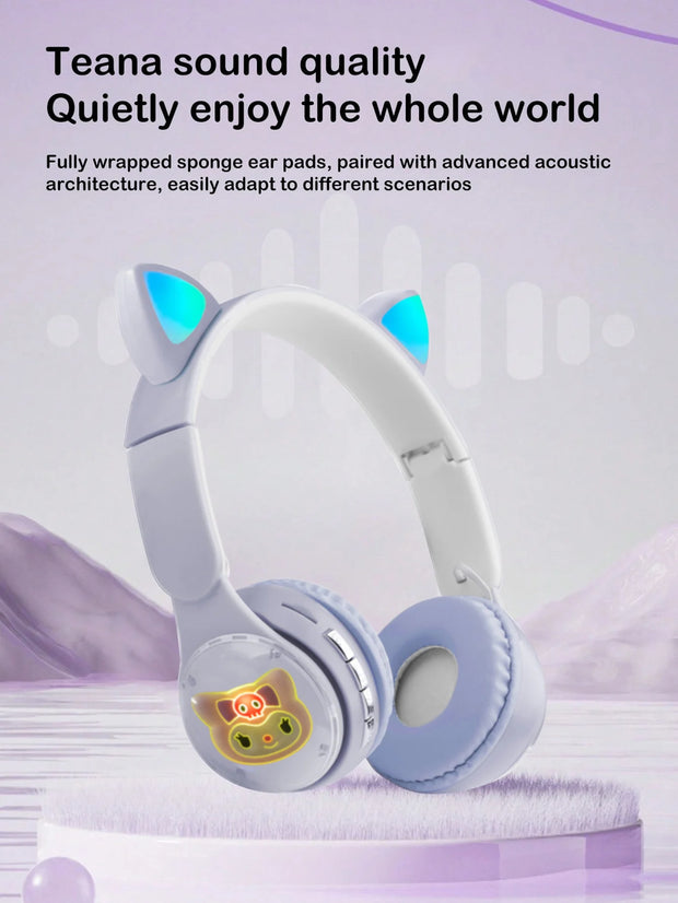 Headset Bluetooth headphones with vibrant RGB lighting effect, high battery life and low latency wireless Bluetooth headphones