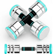 Steel Dumbbells Ultracompact & Adjustable Chrome Dumbbell with Foam Handles 5lb 10lb 15lb 20lb 30lb Home Gym Workout (Choice)