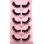 NEW 5pairs Classic Hybrid Volume Lashes New Arrival Wispy D Curl Short Russian Strip Lashes Makeup False Eyelashes