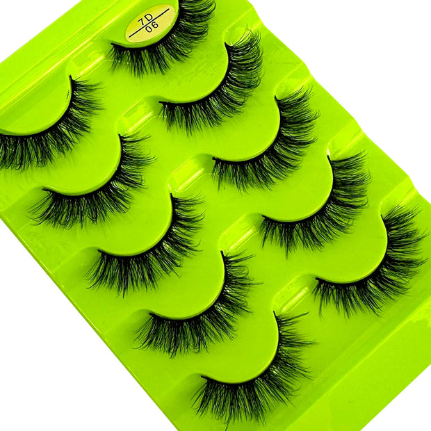 NEW 5pairs Classic Hybrid Volume Lashes New Arrival Wispy D Curl Short Russian Strip Lashes Makeup False Eyelashes