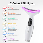 EMS Face Neck Beauty Device 7 Colors LED Photon Therapy Skin Tighten Reduce Double Chin Anti Wrinkle Facial Lifting Massager