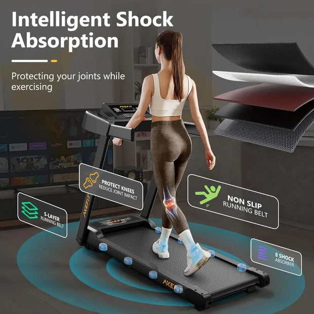 Treadmill with Incline Folding Treadmills for Home 265 LBS Capacity Portable Incline Treadmill 2.5HP LowNoise Treadmills LED Di
