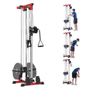 LAT Pulldown Machine,Multi-Functional Cable Machine with High and Low Pulley Station,Row Cable Machine Home Gym with Leg Support