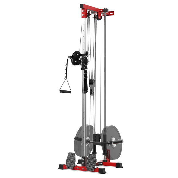 LAT Pulldown Machine,Multi-Functional Cable Machine with High and Low Pulley Station,Row Cable Machine Home Gym with Leg Support