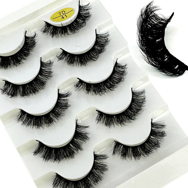 NEW 5pairs Classic Hybrid Volume Lashes New Arrival Wispy D Curl Short Russian Strip Lashes Makeup False Eyelashes