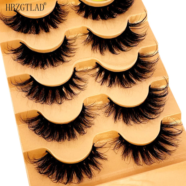 NEW 5pairs Classic Hybrid Volume Lashes New Arrival Wispy D Curl Short Russian Strip Lashes Makeup False Eyelashes