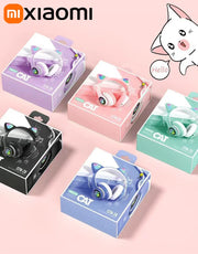 Xiaomi Wireless Headphone LED Dazzling lamp Cute Cat HIFI Stereo Music Helmet Phone Bluetooth Headset with Mic Christmas Gift