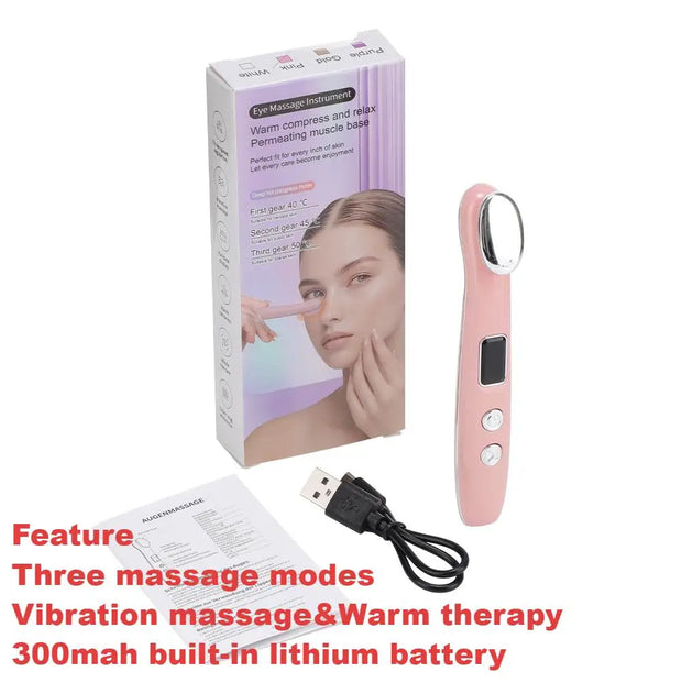 New Smart Eye Vibration Massage 3 Mode Hot Therapy for Eye Care Facial Relaxation Tool Portable Rechargeable Home Use Massager