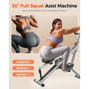 Squat Machine for HomeRide and Rowing Machine for Glutes Butt Thighs Ab Back Leg Press Foldable and Easy Setup Exercise Equipme