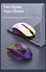 RGB Color 2.4G Wireless Mouse Bluetooth 5.2 Mouse Dual Mode Gaming Mouse Rechargeable Silent Mice For PC Laptop Tablet MacBook