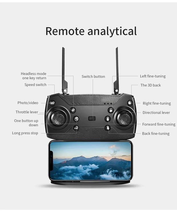 2025 New E88 WIFI FPV Drone Quadcopter With Wide Angle HD 4K Camera Height Hold RC Foldable Quadcopter Drones UAV Gifts Toys