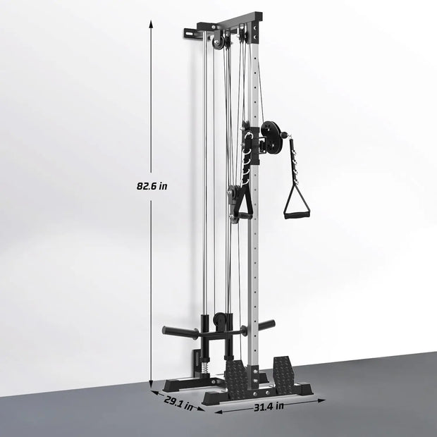 LAT Pulldown Machine,Multi-Functional Cable Machine with High and Low Pulley Station,Row Cable Machine Home Gym with Leg Support