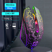 RGB Color 2.4G Wireless Mouse Bluetooth 5.2 Mouse Dual Mode Gaming Mouse Rechargeable Silent Mice For PC Laptop Tablet MacBook