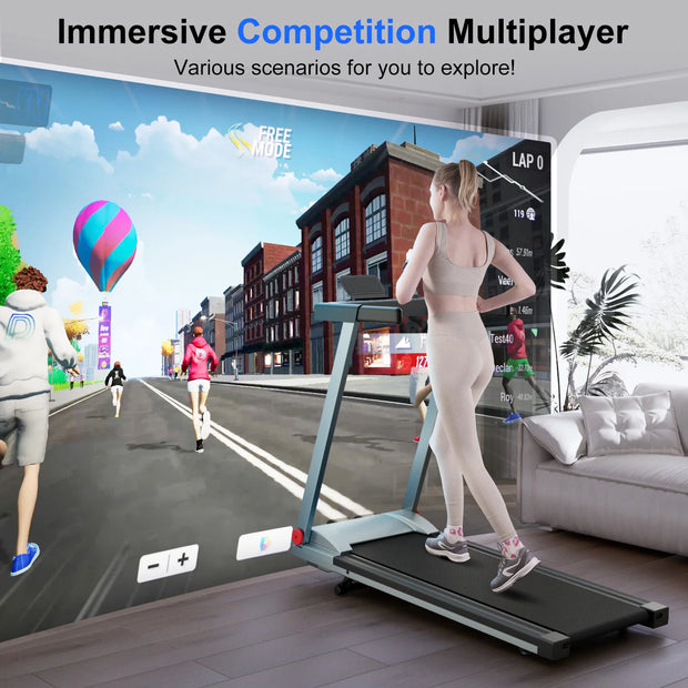 Hot 3.0HP Treadmill with 5% Incline Folding Handles App  Data LCD Screen 300lbs Walkingpad Treadmills for Home Exercise Machine