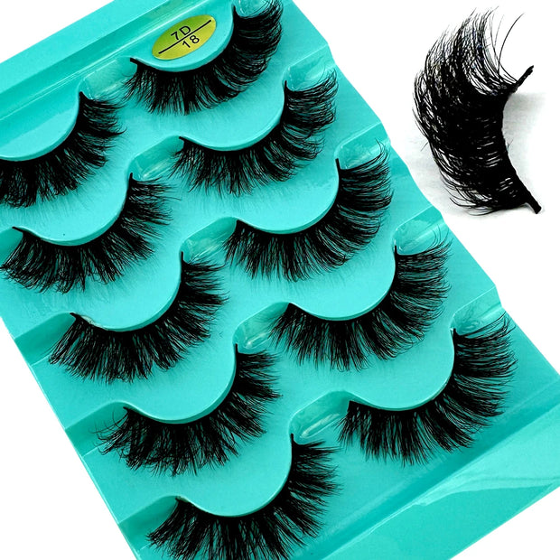 NEW 5pairs Classic Hybrid Volume Lashes New Arrival Wispy D Curl Short Russian Strip Lashes Makeup False Eyelashes